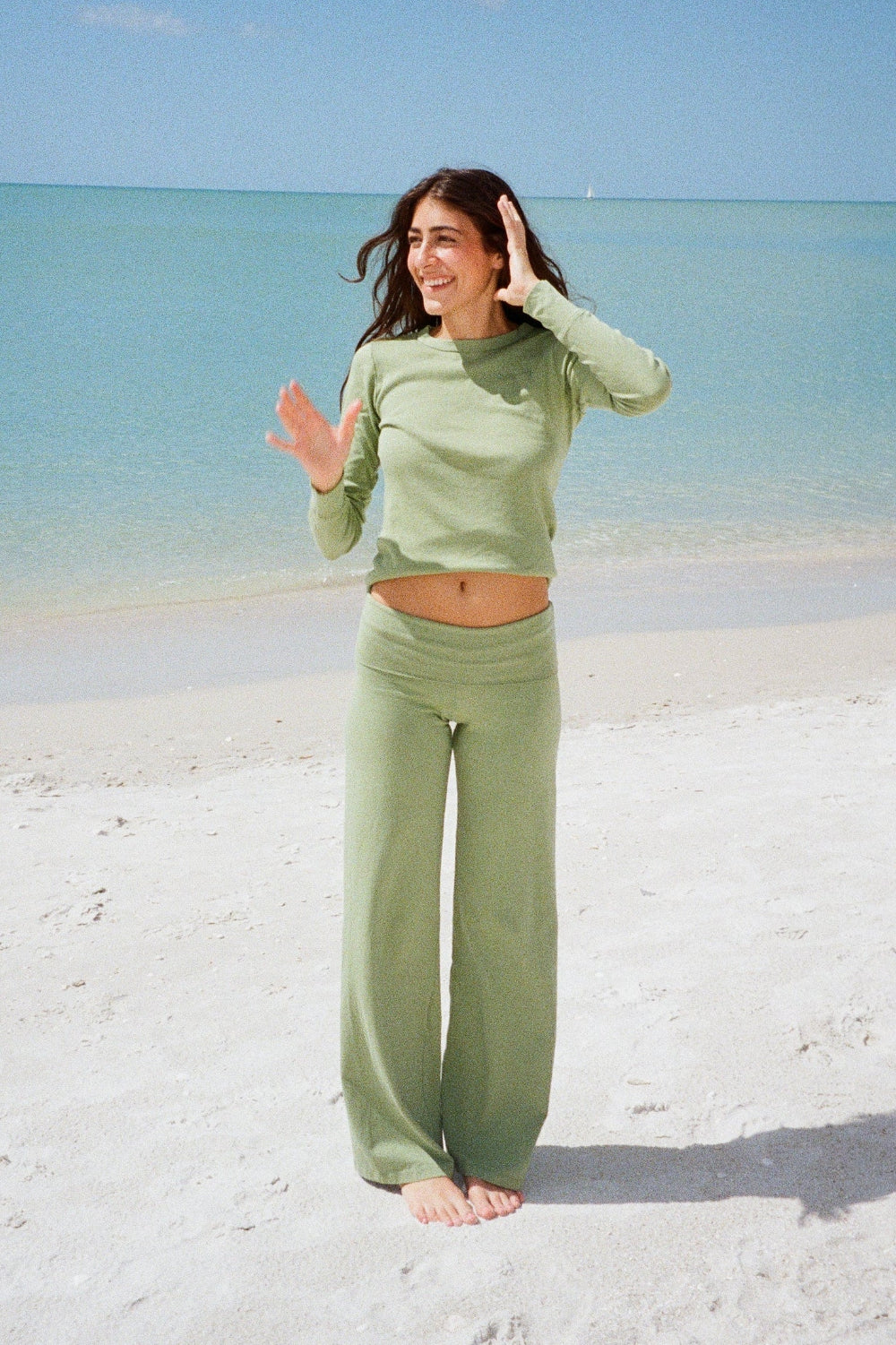 Yoga Fuchsia Pants | Light Olive Green / XS/S