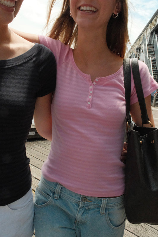 Bubblegum Pink and Pink Stripes / XS/S