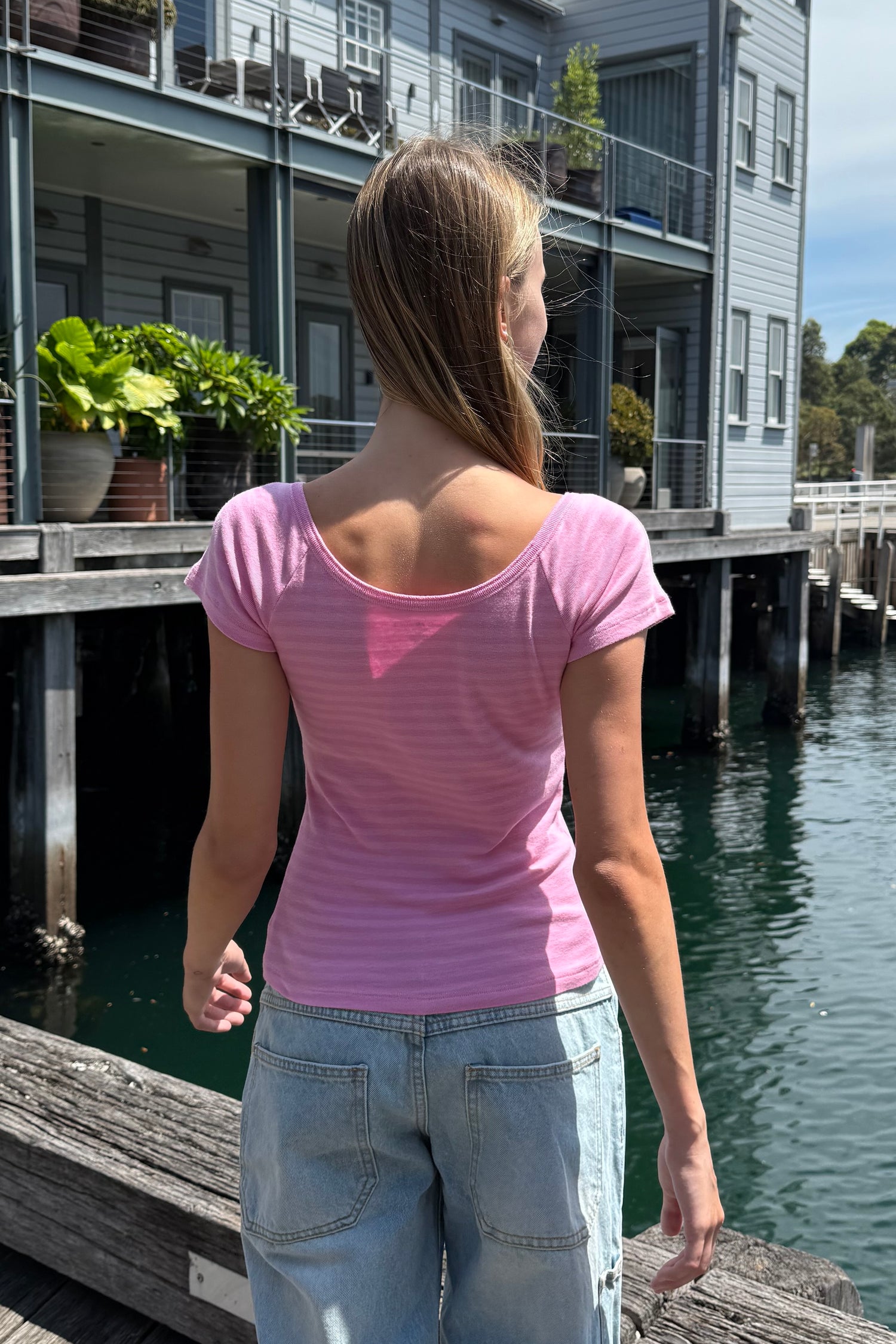 Amanda Top | Bubblegum Pink and Pink Stripes / XS/S