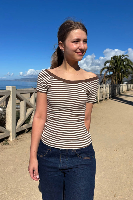 Ivory brown thick stripes / XS/S