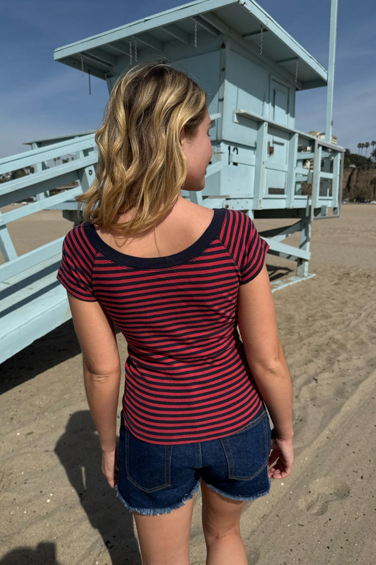 Ginny Stripes Top | Red And Black Stripes