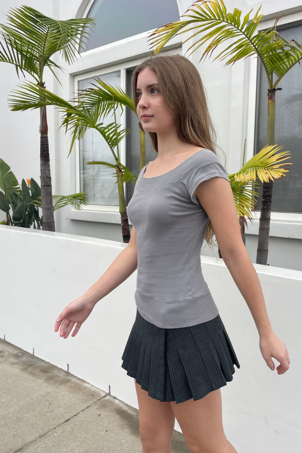 Ginny Top | Light Charcoal Grey / XS/S
