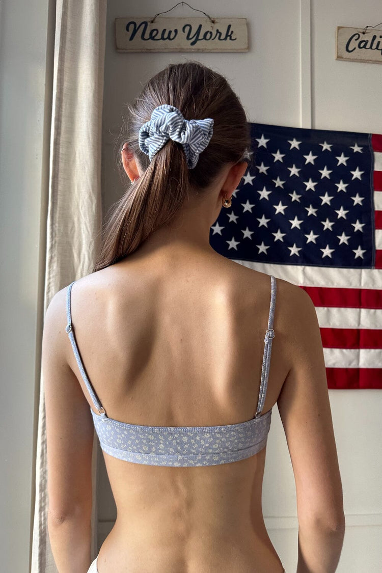 Maddie Floral Bralette | Light Blue With White Floral / XS/S