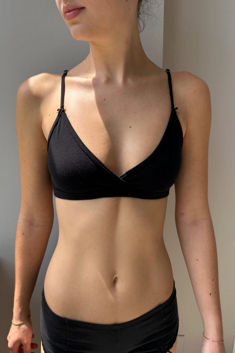 Polina Bow Bra Top | XS/S / Black