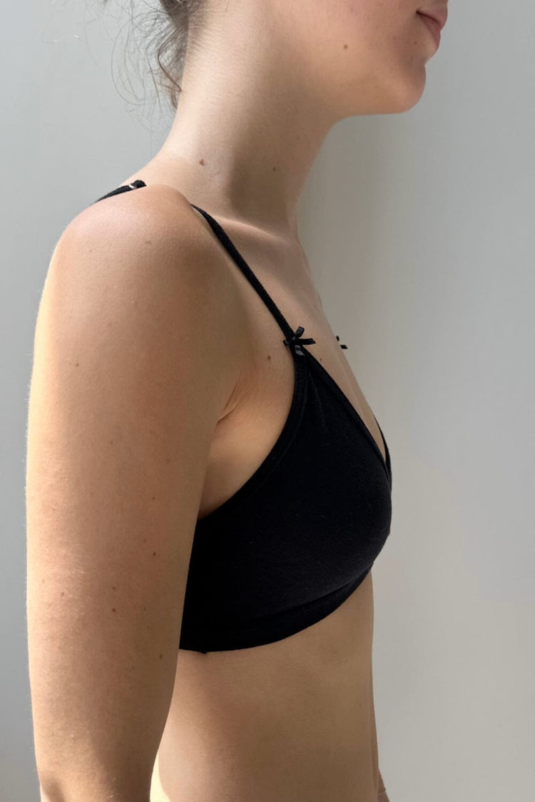 Polina Bow Bra Top | XS/S / Black