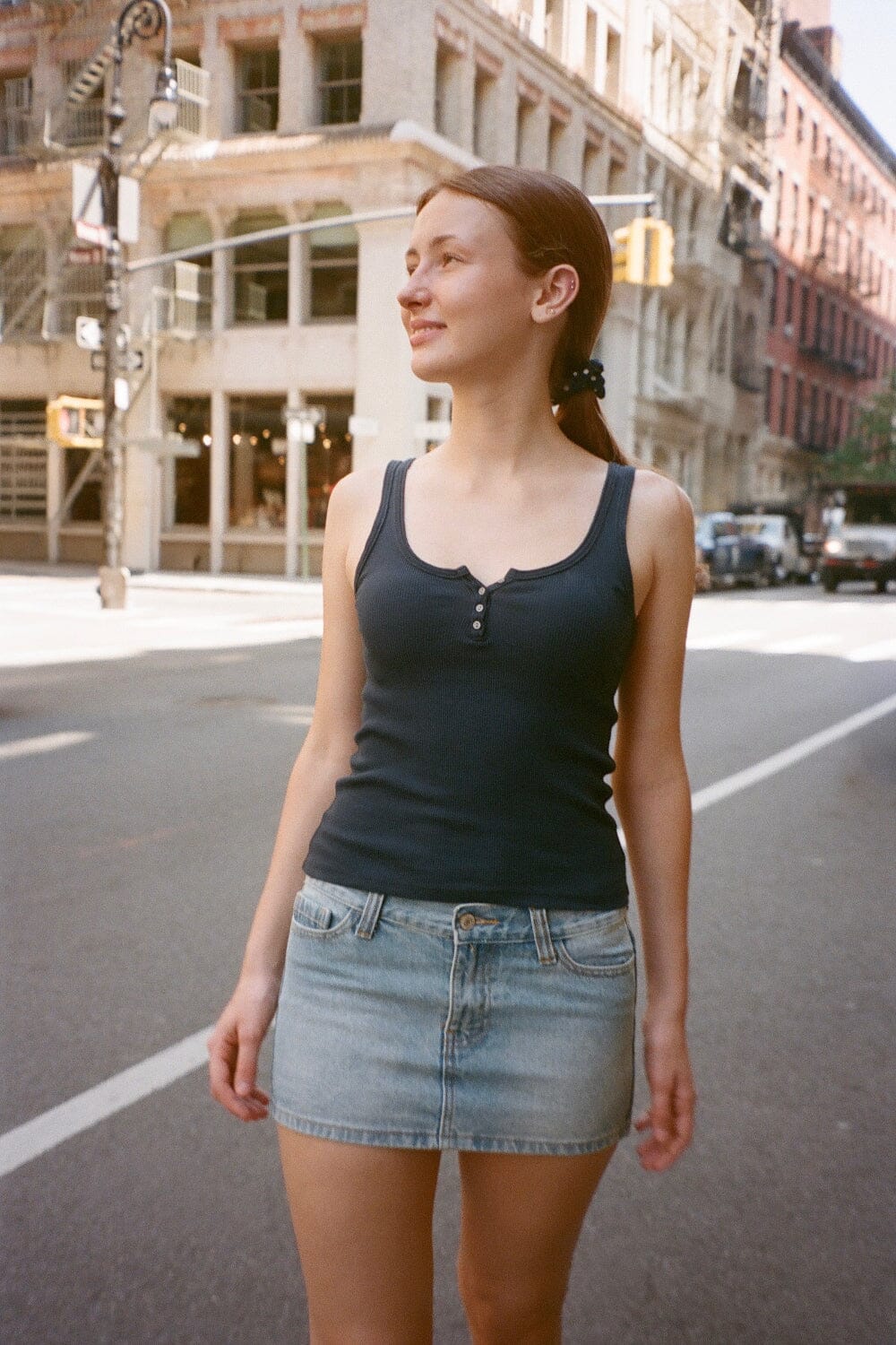 Dalis Long Tank | Navy Blue / XS/S
