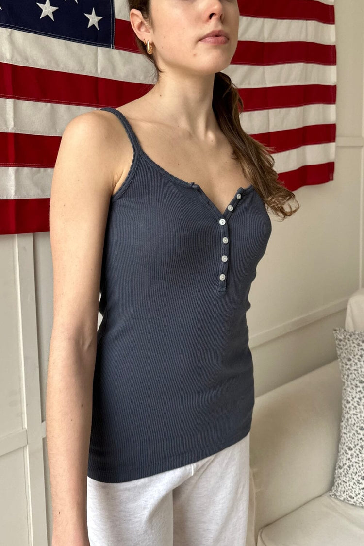 Celia Ribbed Tank | Faded Blue / XS/S