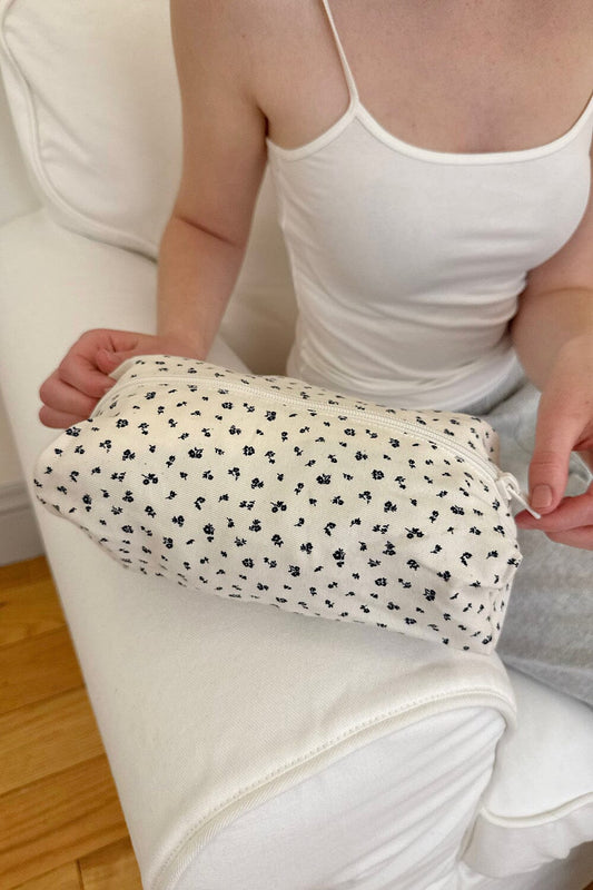 Ivory With Navy Floral