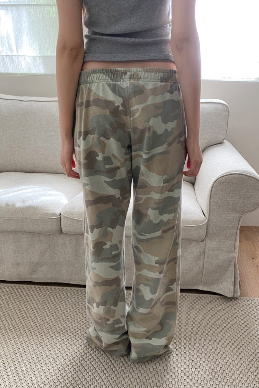 Anastasia Tie Sweatpants | Light Camouflage / S/M