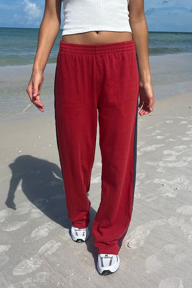 Anastasia Side Stripe Sweatpants | Red / S/M
