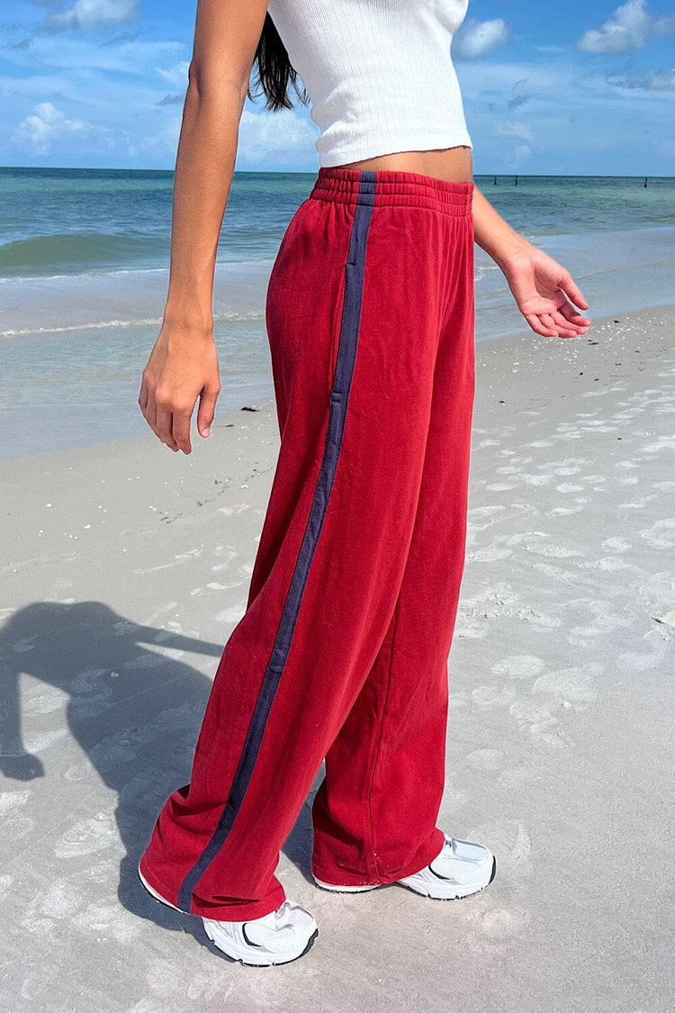 Anastasia Side Stripe Sweatpants | Red / S/M