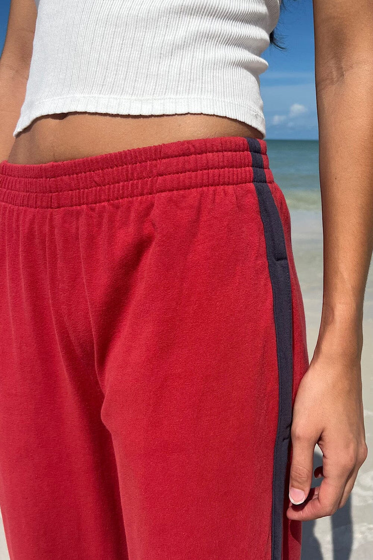 Anastasia Side Stripe Sweatpants | Red / S/M