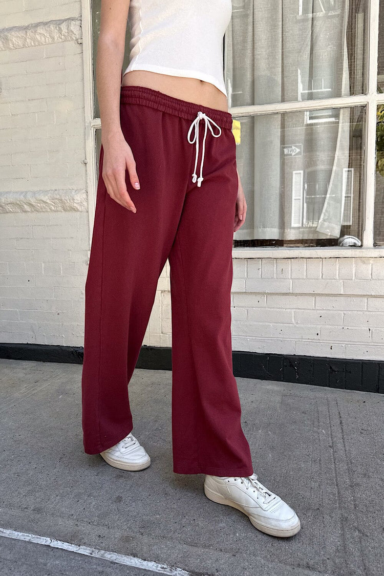 Anastasia Tie Sweatpants | Burgundy / S/M