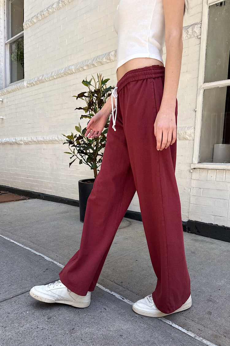 Anastasia Tie Sweatpants | Burgundy / S/M