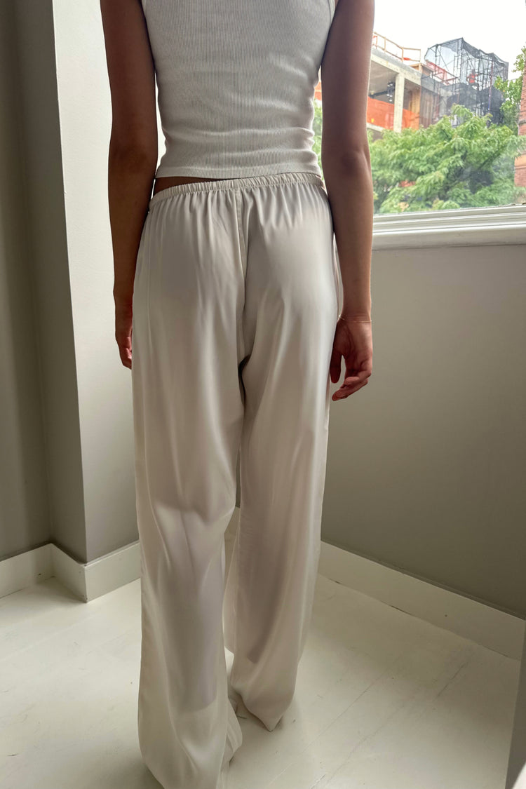 Anastasia Silky Pants | Ivory / S