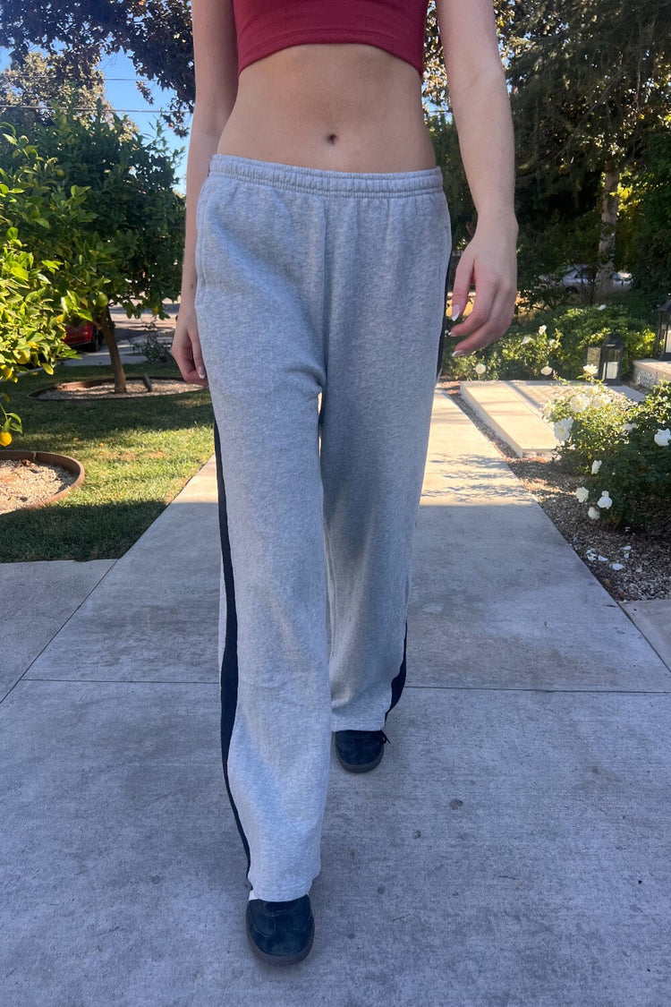 Anastasia Stripe Sweatpants | Heather Grey with Blue Stripe / S