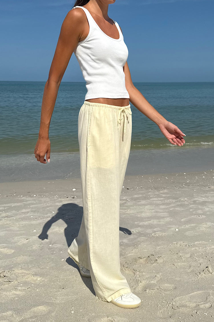 Anastasia Pants | Pastel Yellow