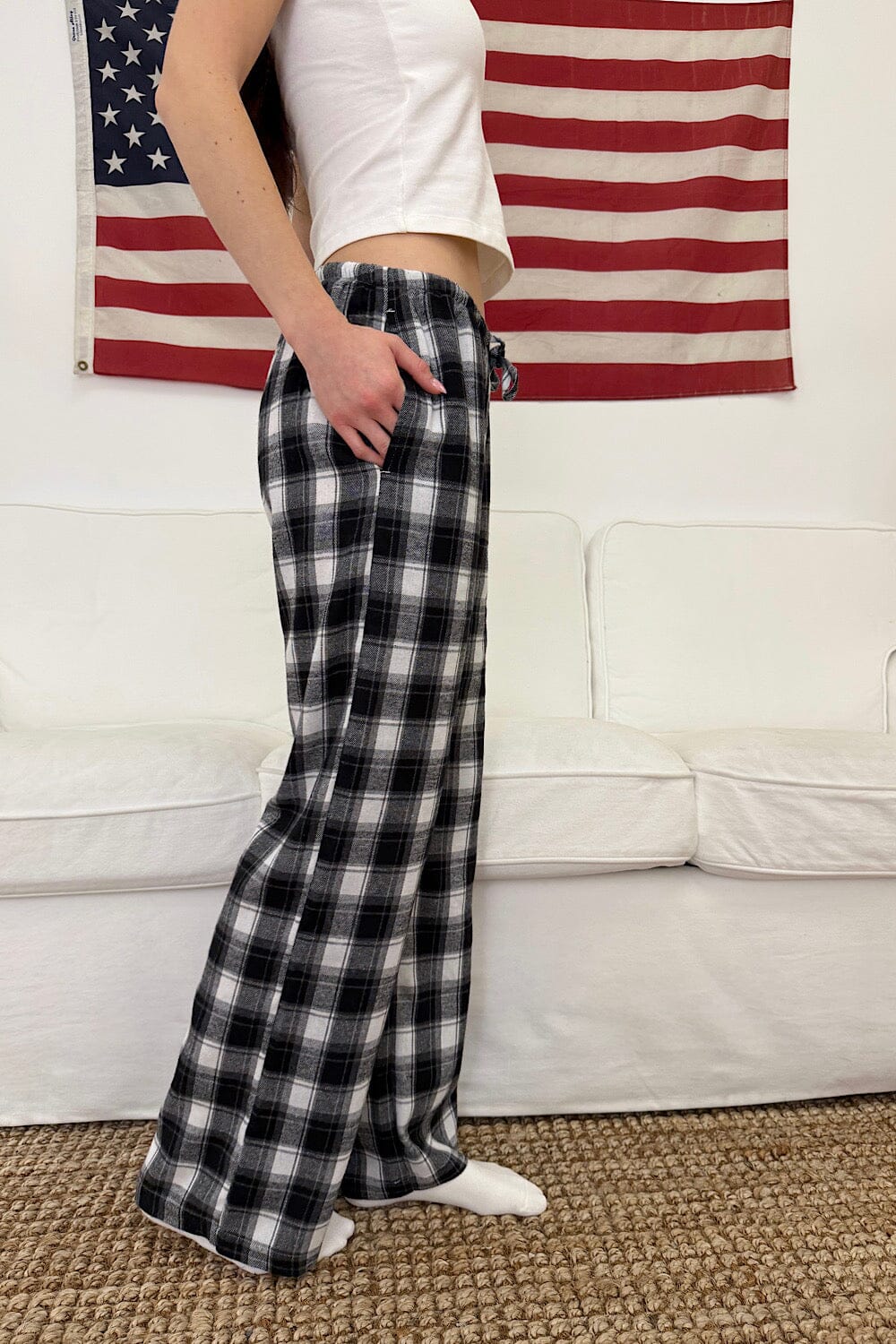 Noelia Plaid Pants | Black and White Plaid / XS/S