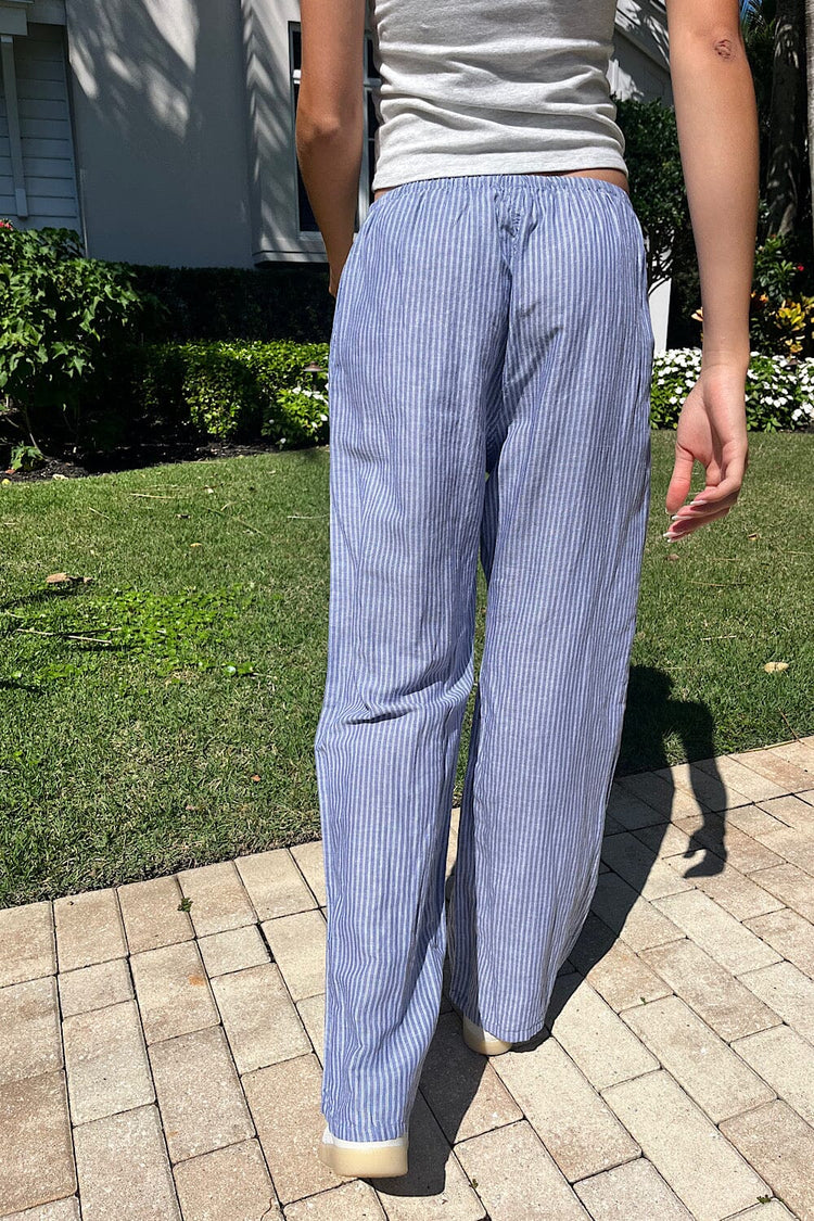 Nanda Pants | Vertical Blue White Stripes / S/M