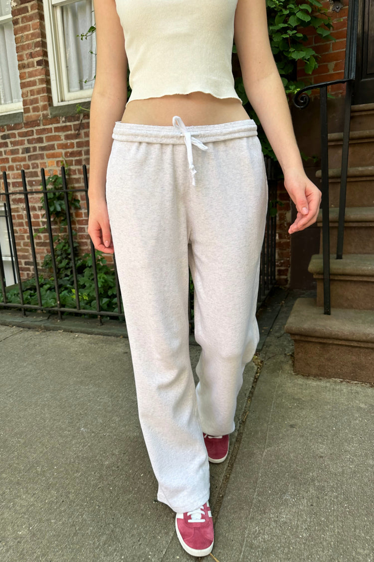 Anastasia Waffle Sweatpants | Silver Grey / S/M