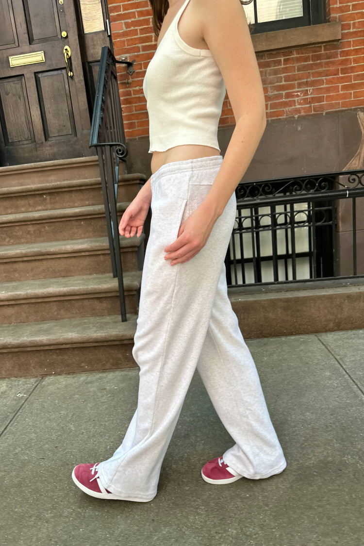 Anastasia Waffle Sweatpants | Silver Grey / S/M