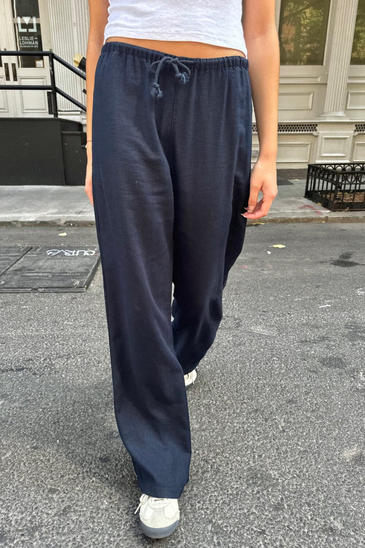 Anastasia Linen Pants | Navy / S