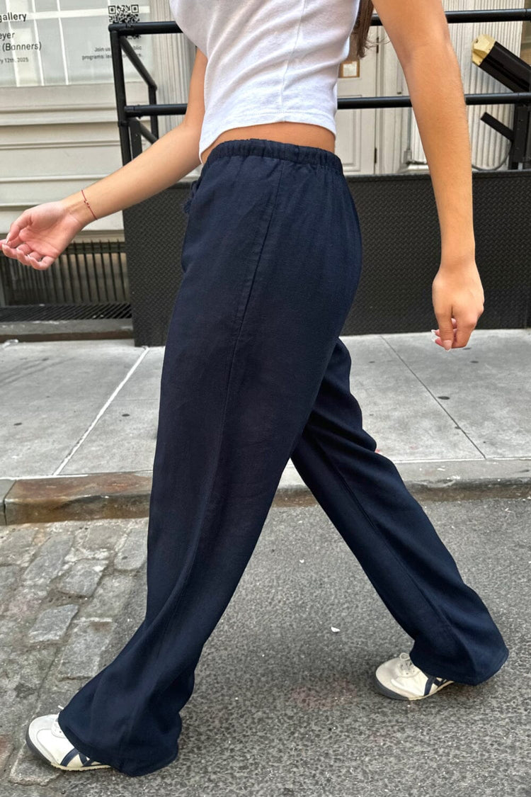 Anastasia Linen Pants | Navy / S