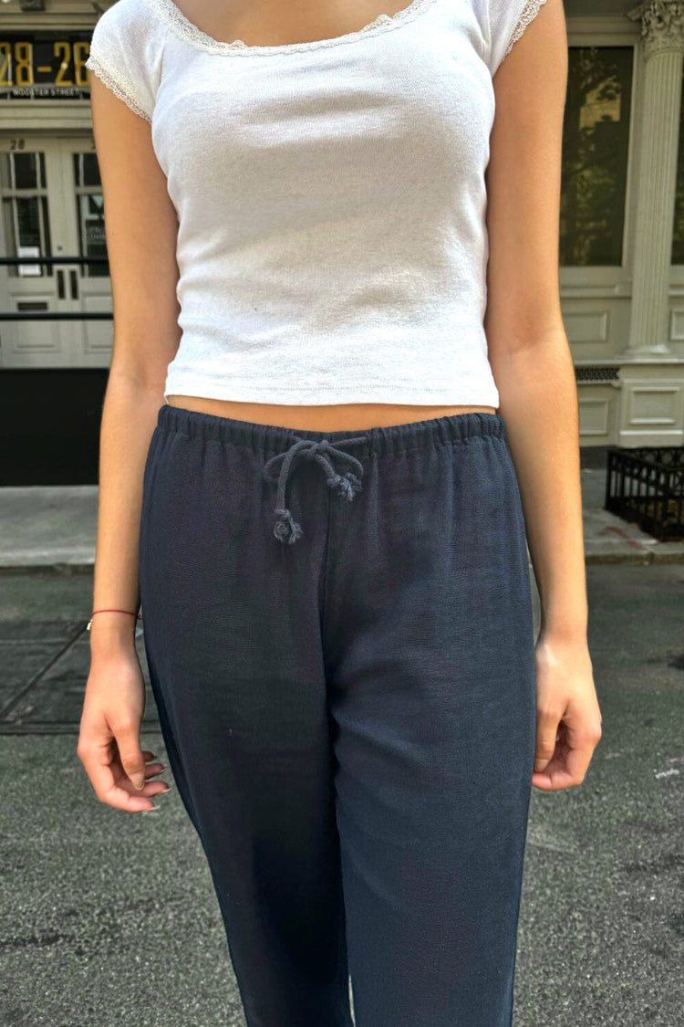 Anastasia Linen Pants | Navy / S