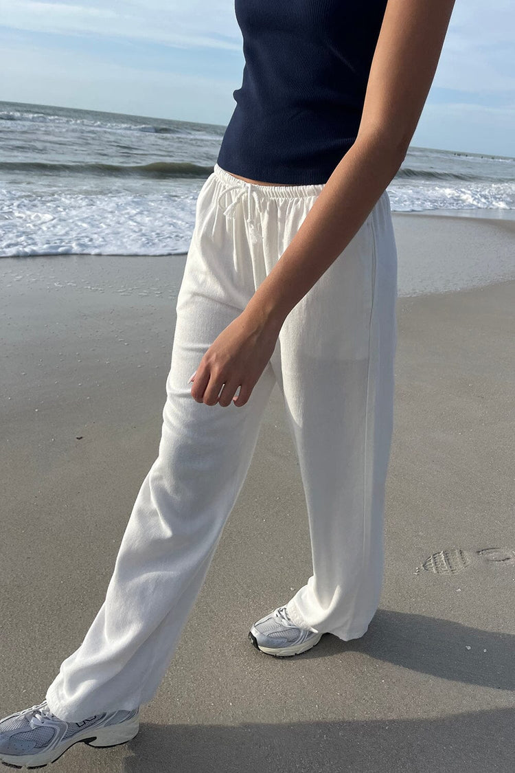 Anastasia Linen Pants | Natural White / S