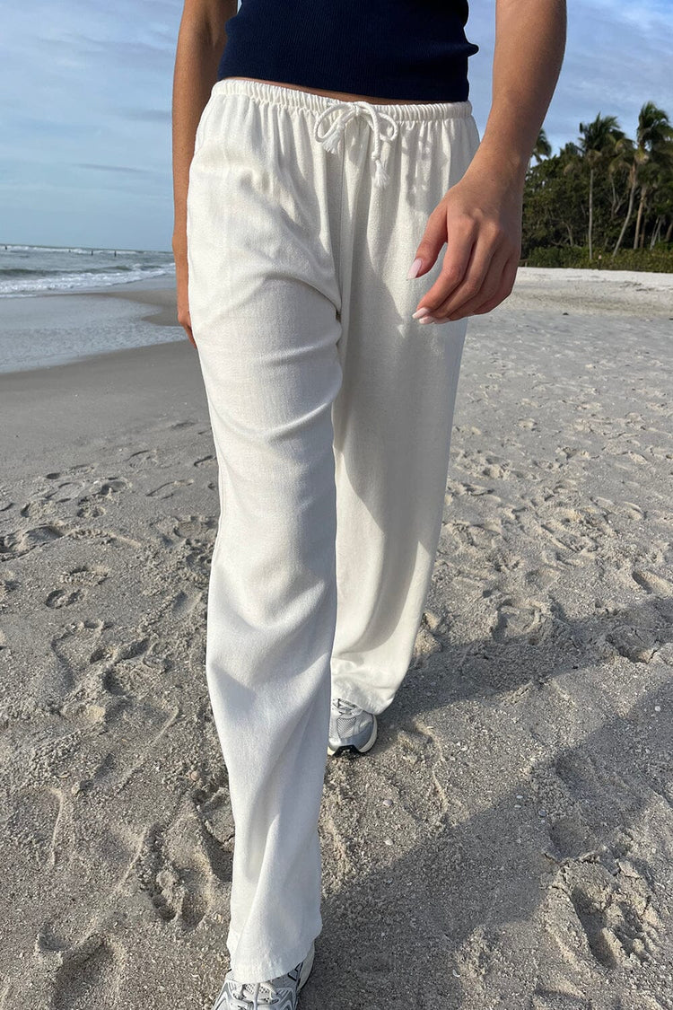 Anastasia Linen Pants | Natural White / S