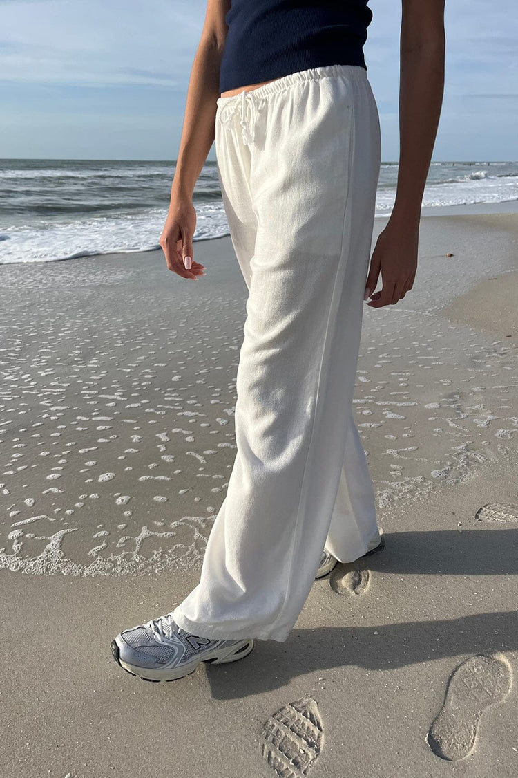 Anastasia Linen Pants | Natural White / S