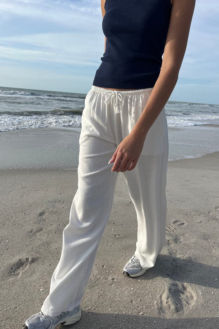 Anastasia Linen Pants | Natural White / S