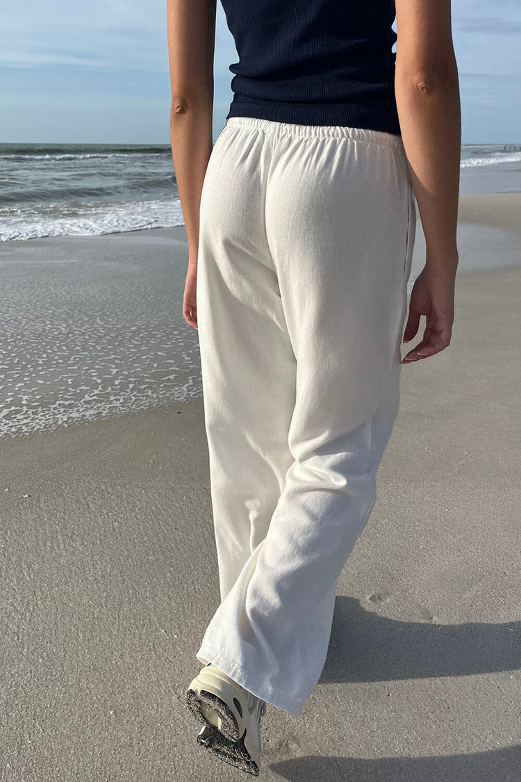 Anastasia Linen Pants | Natural White / S