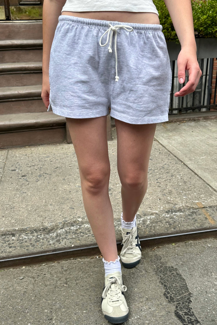 Rosa Tie Sweatshorts | Silver Grey / S/M