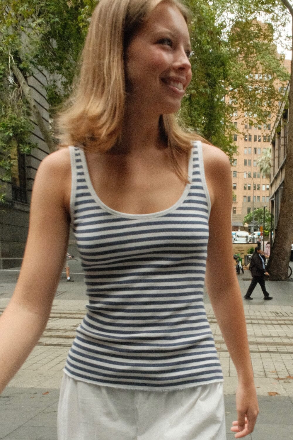Beyonca Striped Tank | Ivory / XS/S