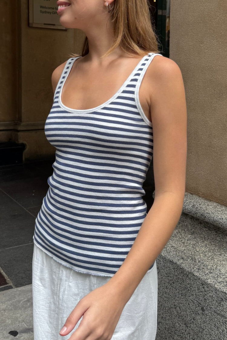 Beyonca Striped Tank | Ivory / XS/S