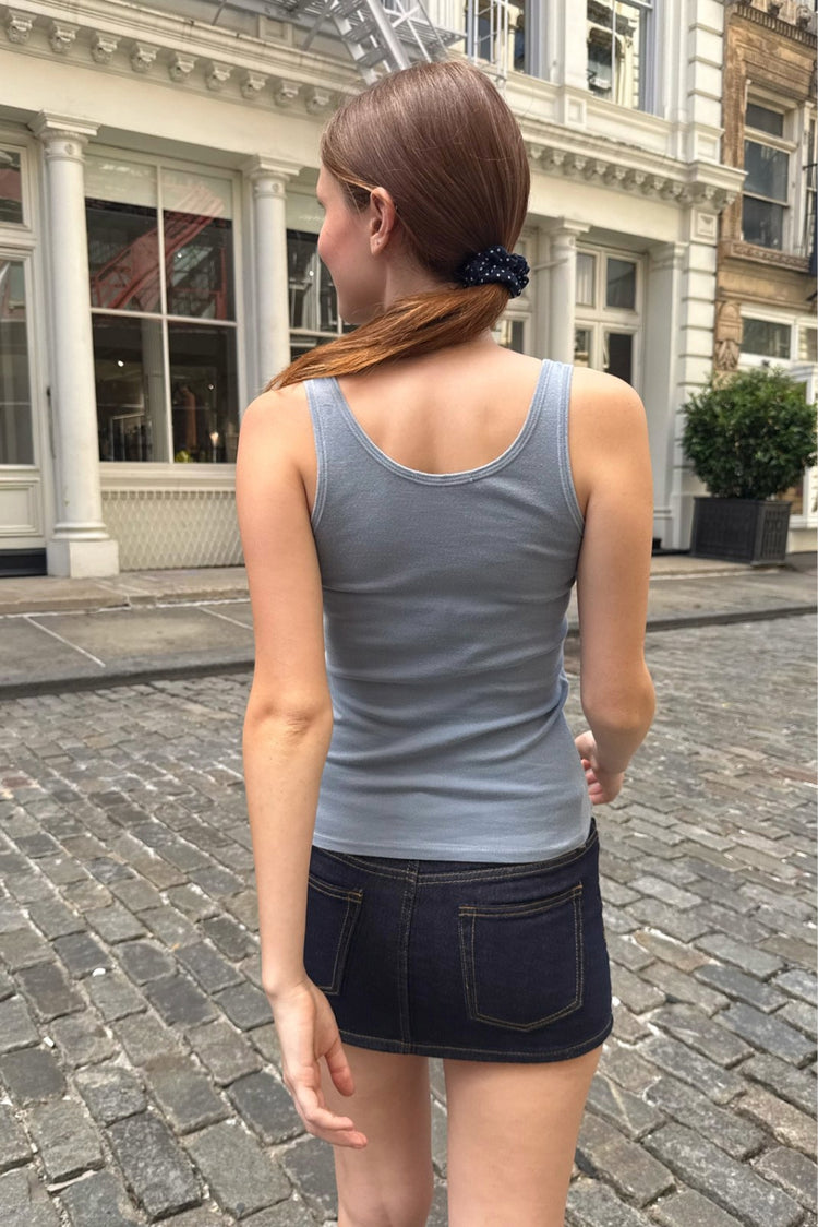Sheena Button Tank | Dusty Blue / XS/S