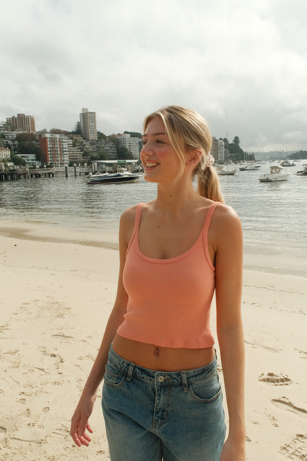 Beyonca Crop Tank | Rosa Coral / XS/S