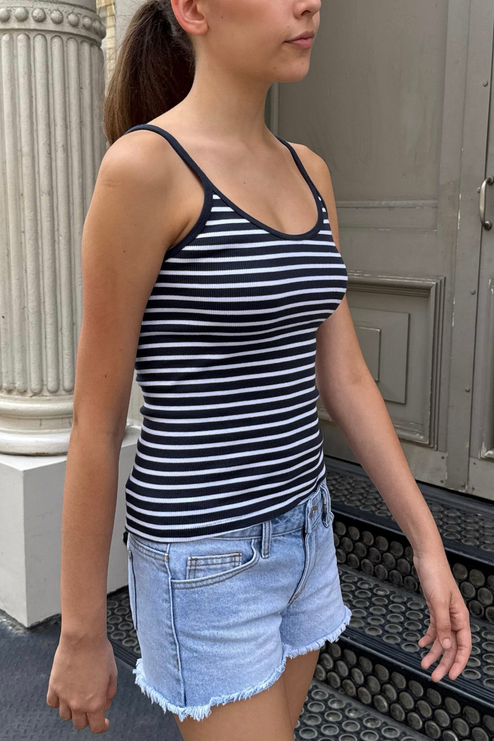 Navy Blue With White Stripes / XS/S