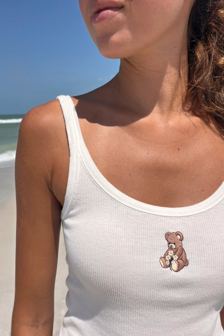 Beyonca Teddy Bear Crop Top | Natural White / Cropped Fit