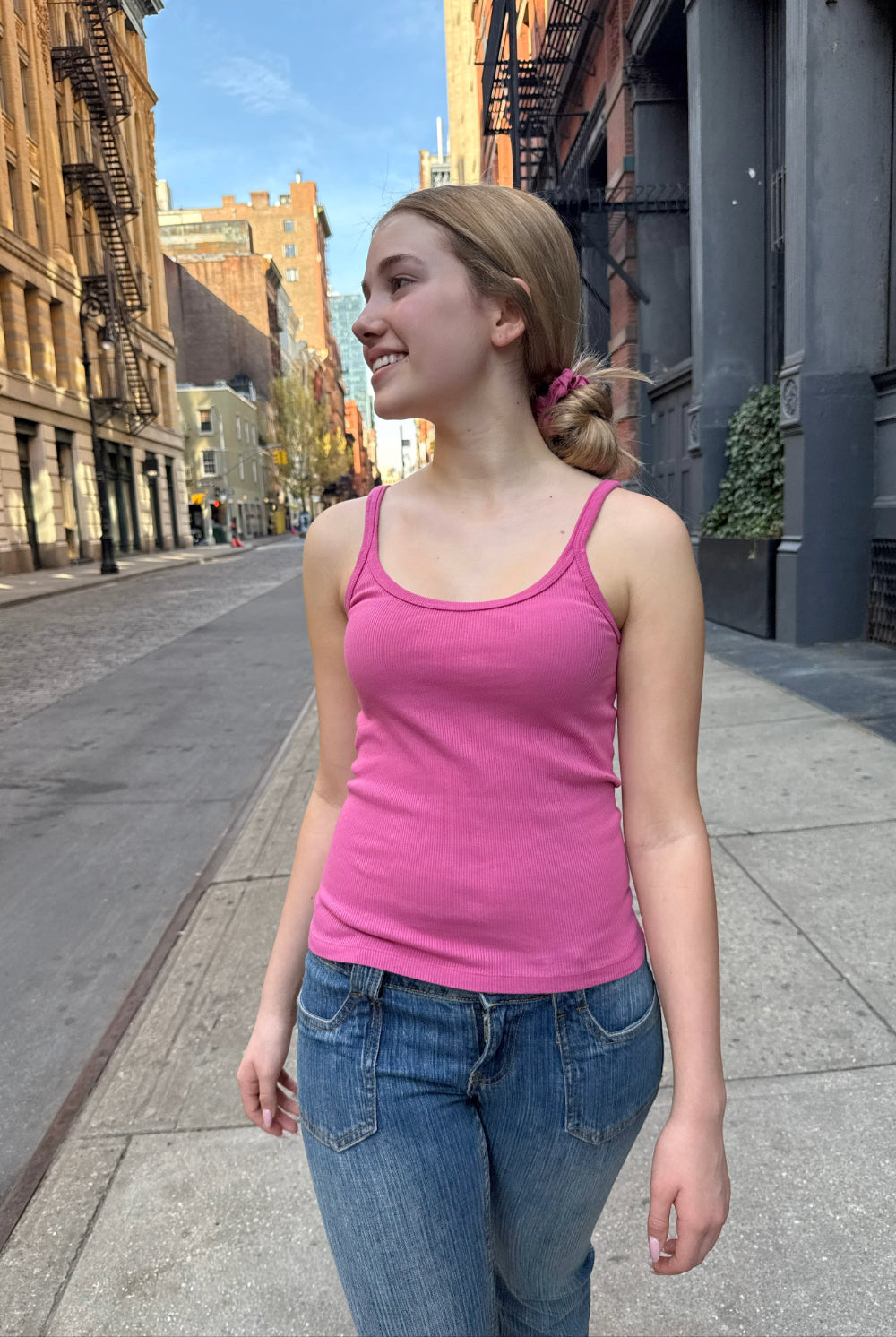 Beyonca Long Tank | Fuchsia / XS/S