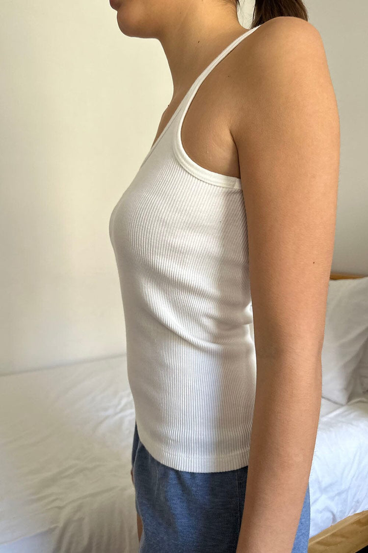 Beyonca Long Tank | Natural White / Regular Fit