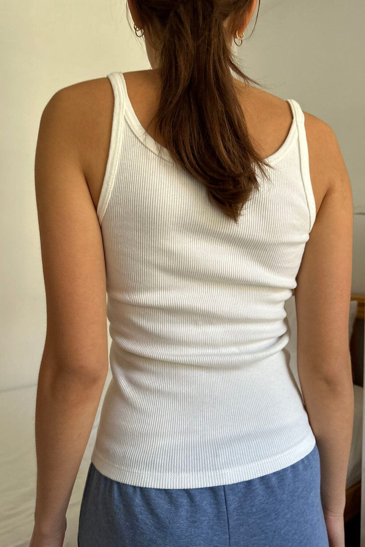 Beyonca Long Tank | Natural White / Regular Fit