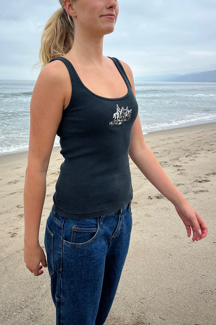 Amaya Riders on Horseback Tank | Black / XS/S