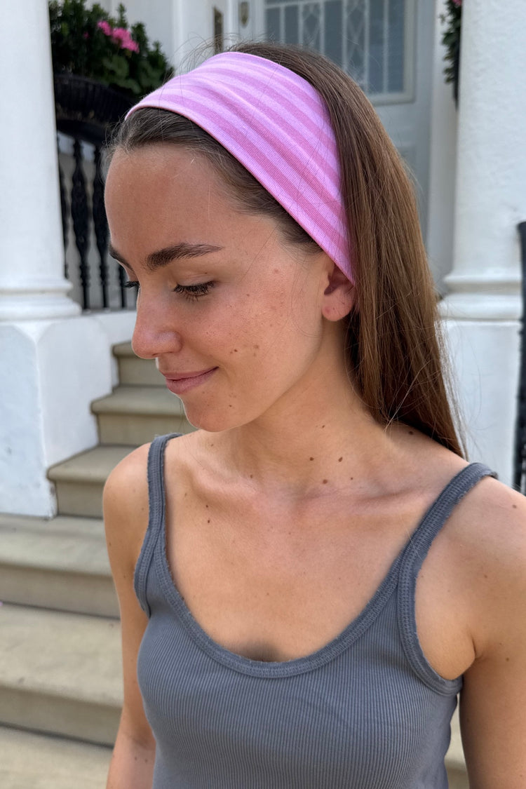 Striped Cotton Headband | Bubblegum Pink Stripes