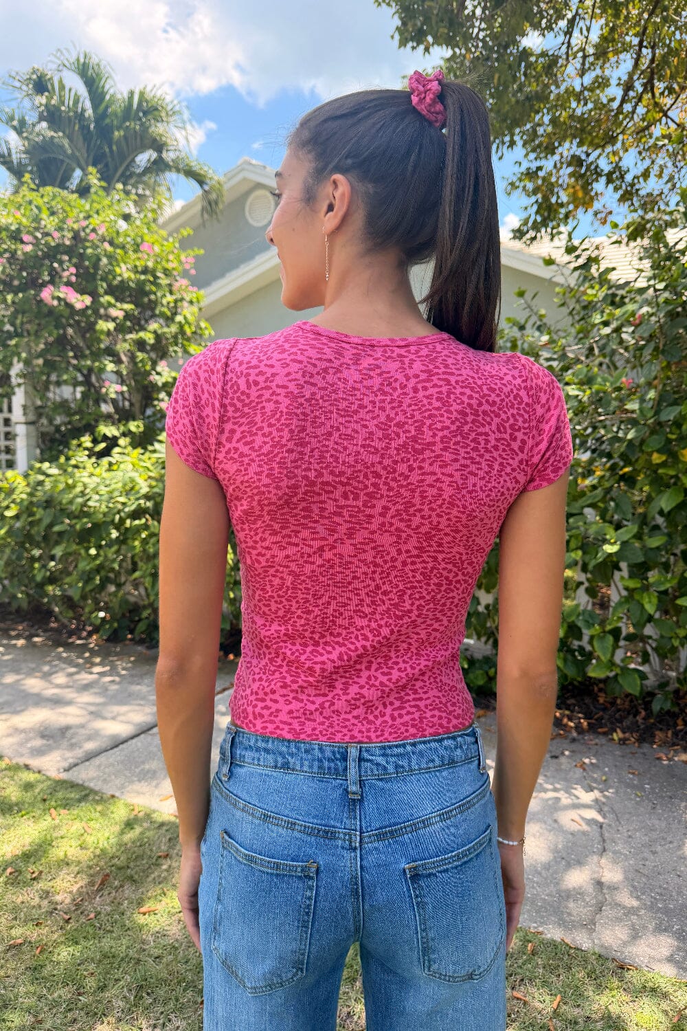 Ashlyn Top | Hot-Pink-Leopard / XS/S