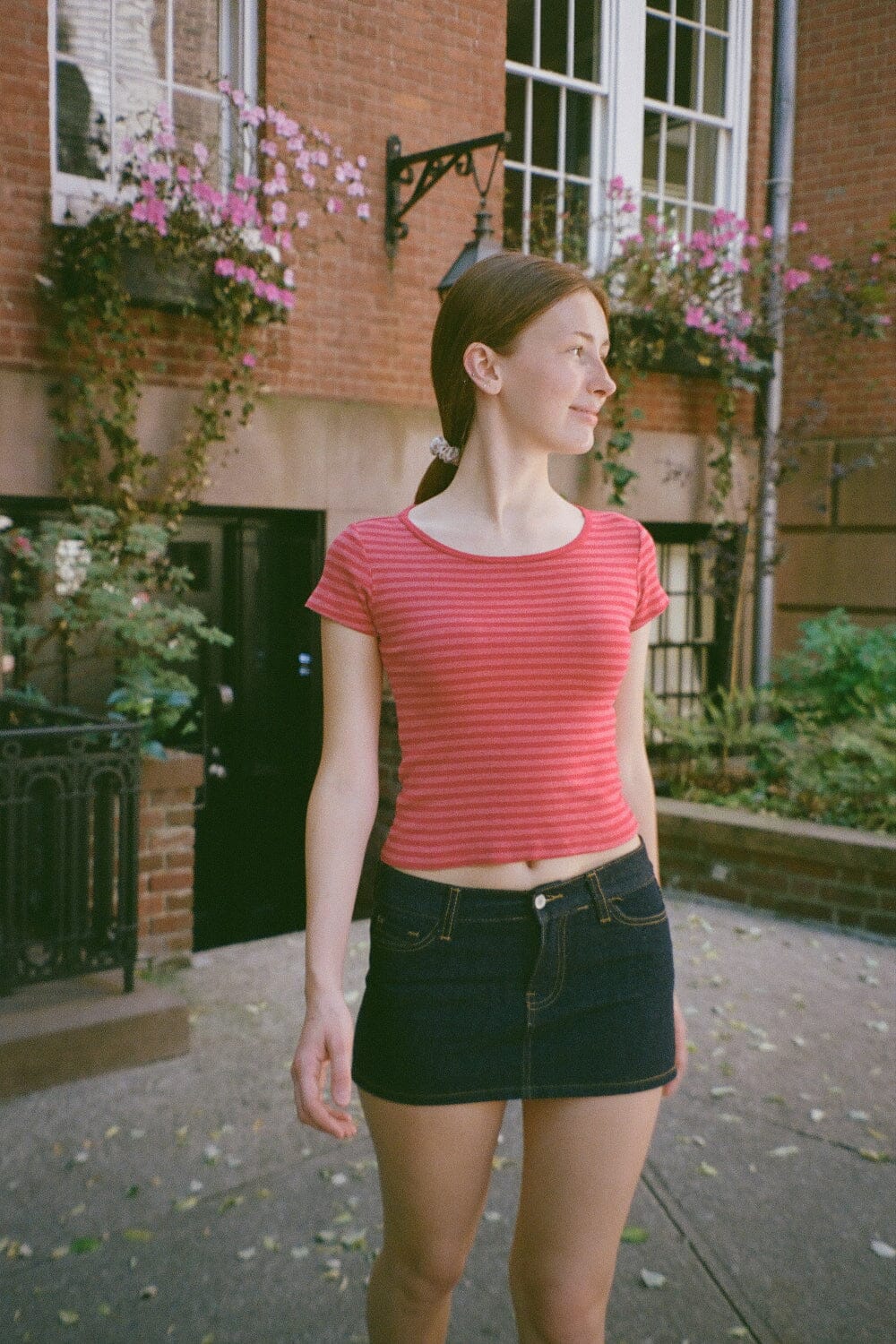 Ashlyn Striped Top | Red With Cherry Red Stripes / XS/S