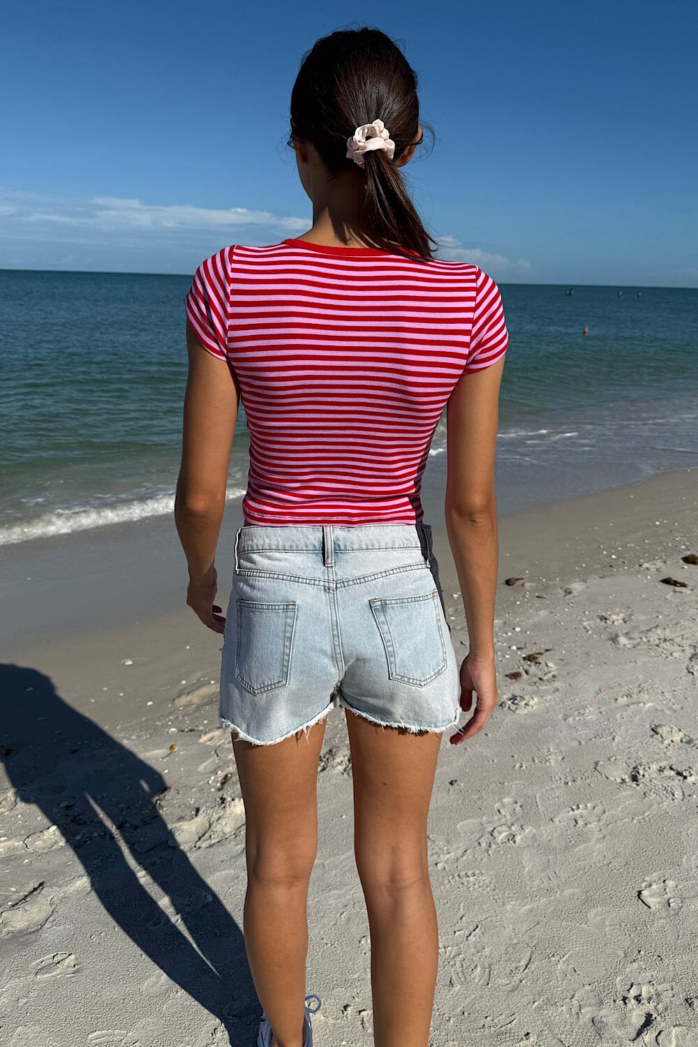 Red with and Pink Stripes / XS/S