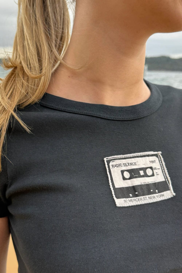 Ashlyn Radio Silence Music Tape Top | Black / XS/S
