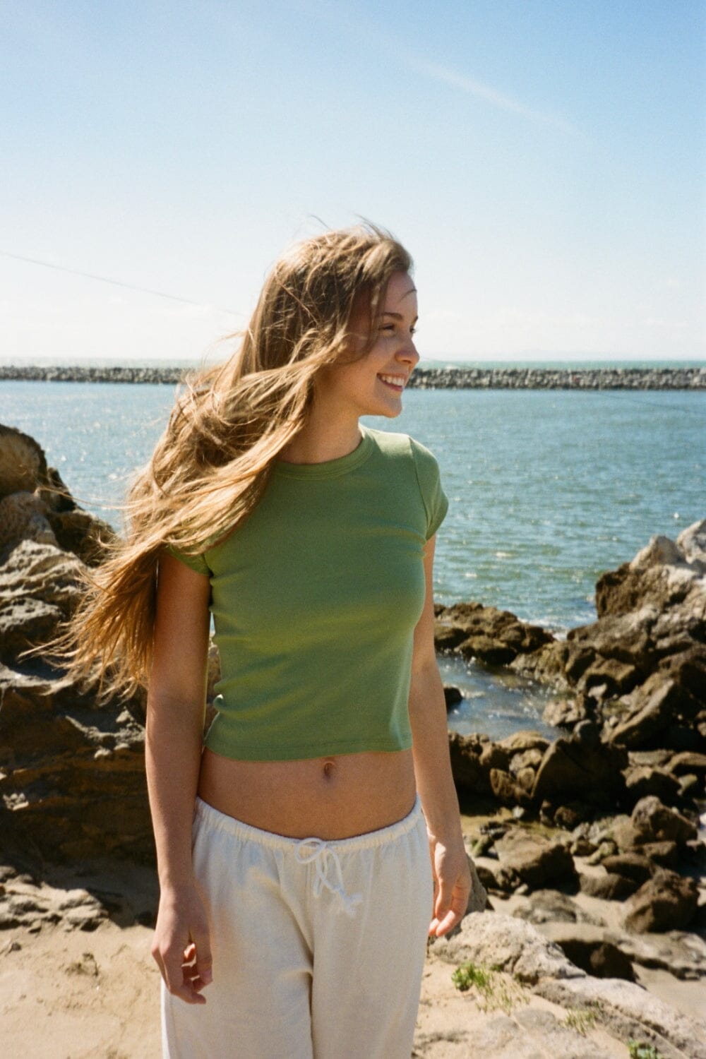 Ashlyn Crop Top | Light Olive Green / XS/S
